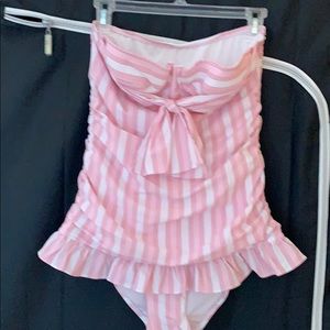 Juicy Couture Pink Striped One Piece Swimsuit
